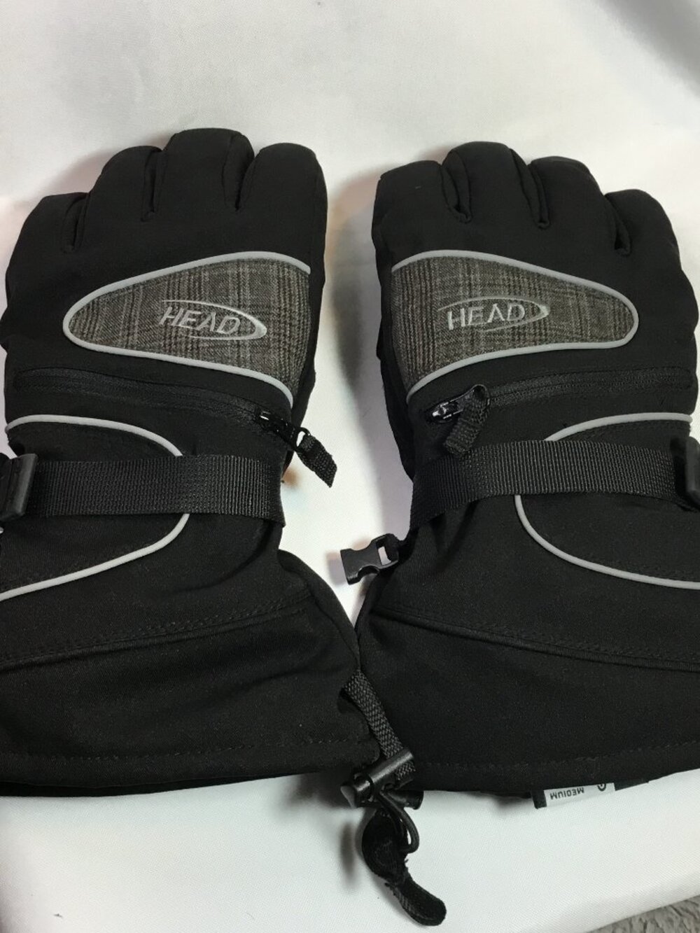 Head Men's Black Ski Insulated Gloves - Size M/M/M Hand Warmer Pockets Toggle